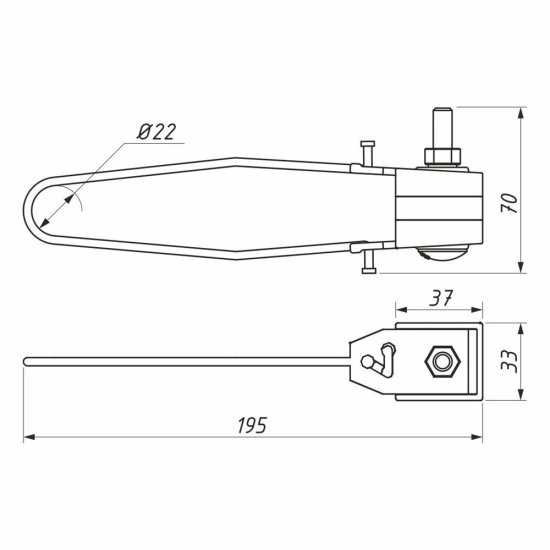 Зажим анкерный для СИП-4 ВК 2х16/4х35 РА 4/35 для трёхфазного ввода