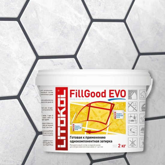 Полиуретановый состав для затирки швов LITOKOL FillGood EVO F.140 NERO GRAFITE
