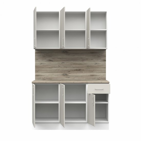 Кухонный гарнитур Твэгги ваниль 1400х520х2105 мм