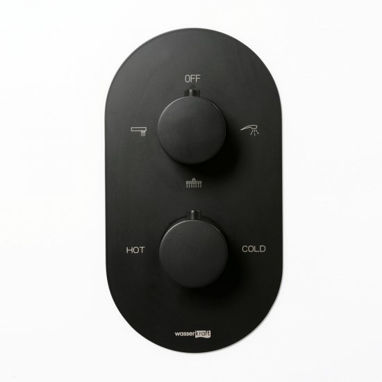 Смеситель термостатический для душа без излива WasserKraft Elbe 7400 с переключателем без лейки (7444)
