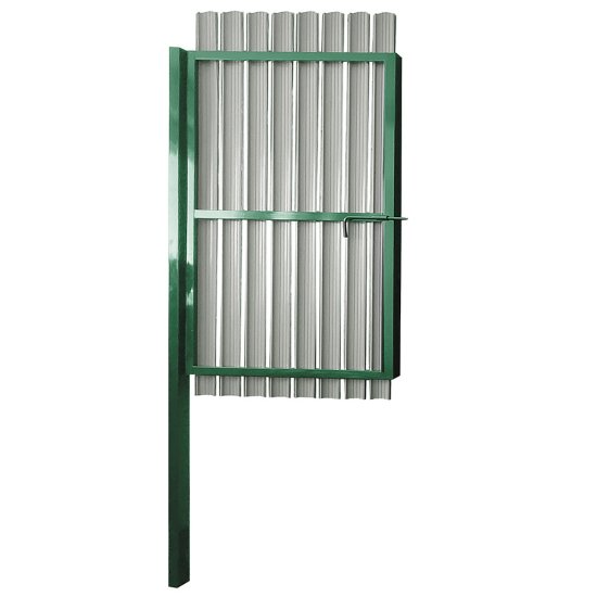 Калитка распашная с односторонним штакетником 1х1,5 м зеленая RAL 6005