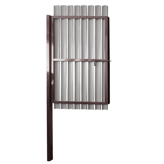 Калитка распашная с односторонним штакетником 1х1,5 м коричневая RAL 8017