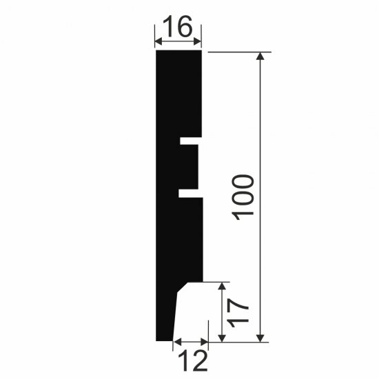 Плинтус МДФ Cosca Décor AP75 белый 100х16х2400 мм под покраску прямой