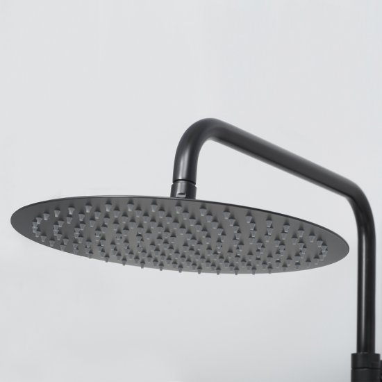 Душевая система WasserKraft с верхним душем с лейкой с термостатом черная (A28801)