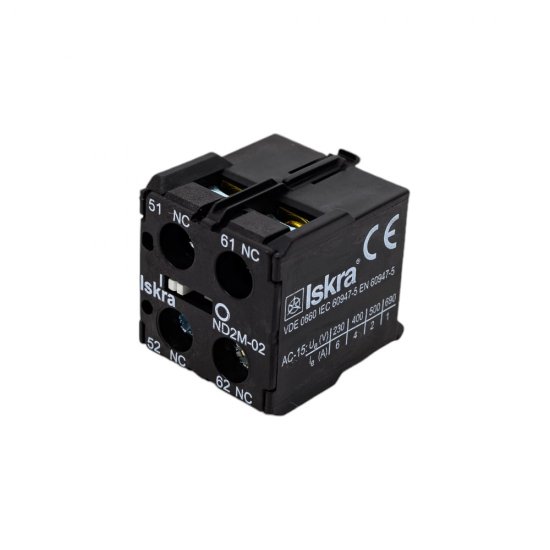 Блок-контакт для миниконтакторов iskra ND2M-02