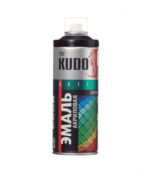 Эмаль аэрозольная Kudo Satin черная полуматовая RAL 9005 520 мл (KU-0A9005)