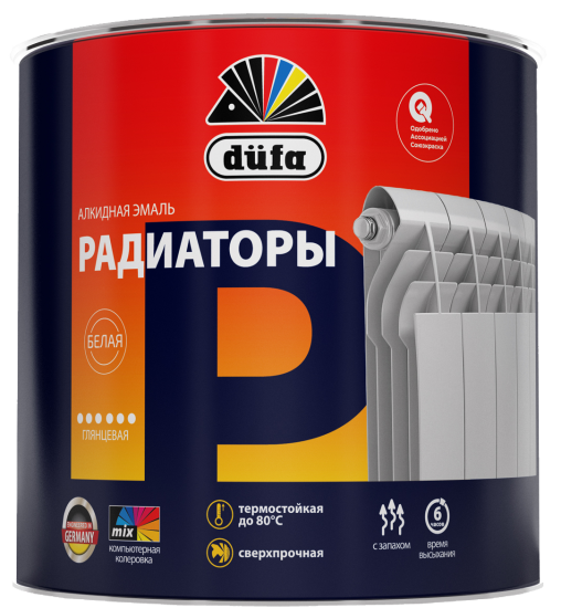 Эмаль для радиаторов Dufa Heizkorperlack глянцевая цвет белый 0.75 л