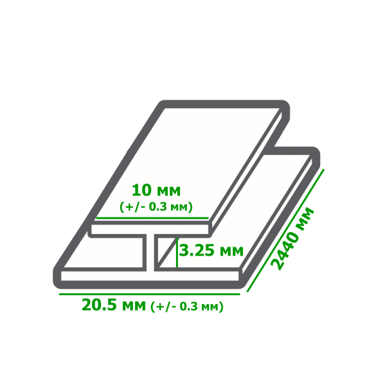 Профиль ПВХ соединительный 2440 мм, цвет белый