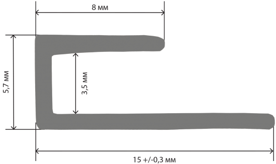 Профиль ПВХ стартовый/финишный 2.44 м для панелей 3 мм цвет белый