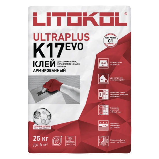 Клей для плитки Litokol K17 25 кг
