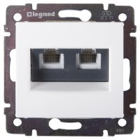 Розетка телефонная двойная RJ11 - Legrand Valena - белый
