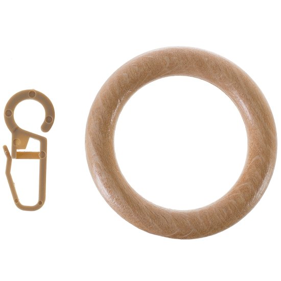 Кольцо с крючком D2.8 см цвет светлый дуб