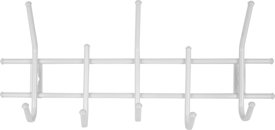 Вешалка настенная Стандарт 5 крючков 11x26x47 см металл цвет белый