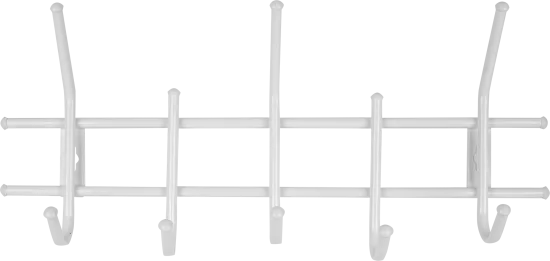 Вешалка настенная Стандарт 5 крючков 11x26x47 см металл цвет белый