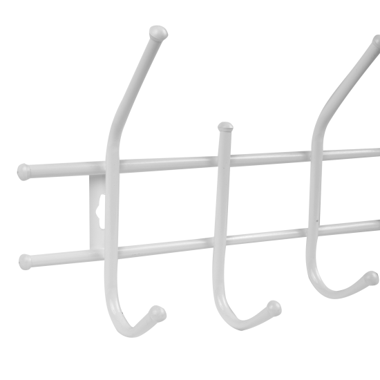 Вешалка настенная Стандарт 5 крючков 11x26x47 см металл цвет белый