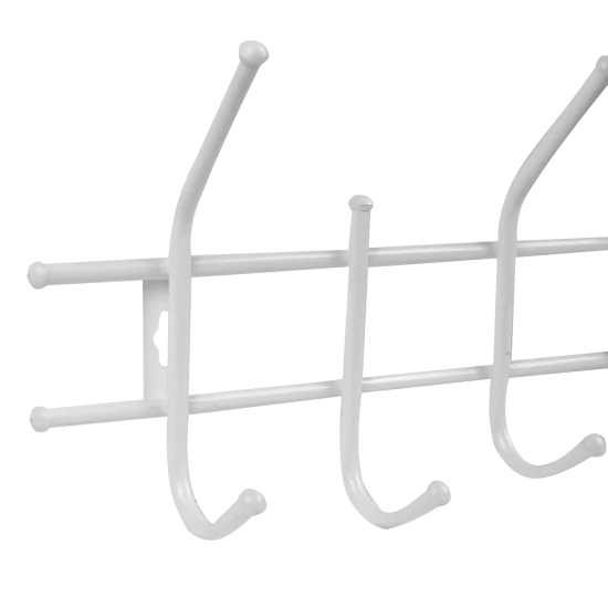 Вешалка настенная Стандарт 5 крючков 11x26x47 см металл цвет белый