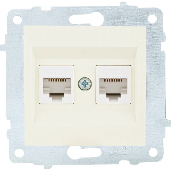 Механизм компьютерной 2-местной розетки rj45 OVIVO CAT6