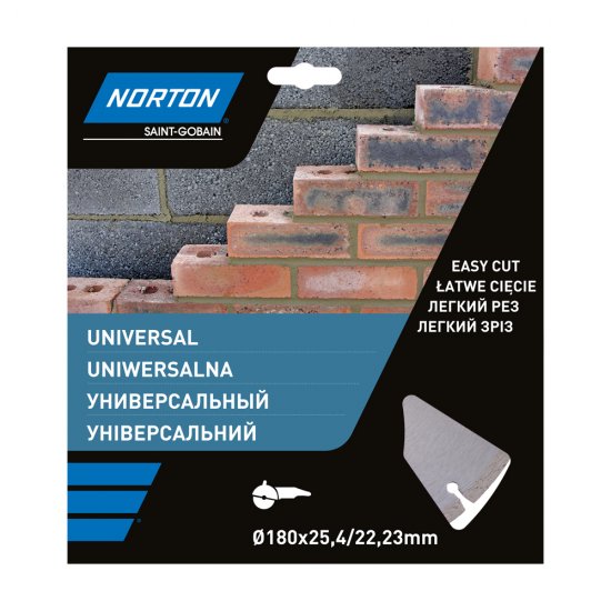 Диск алмазный Norton Universal 70184601272 сегментный 180x25.4/22.2x2.2 мм