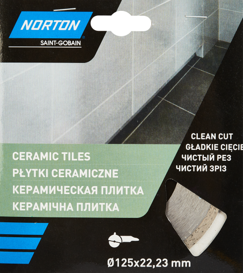 Диск алмазный по керамике Norton Ceram 70184601274 сплошной 115x22.2x1.8 мм