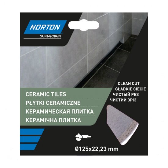 Диск алмазный по керамике Norton Ceram 70184614158 сплошной 125x22.2x1.8 мм