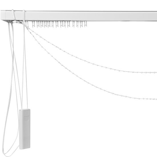 Карниз для вертикальных жалюзи тип открывания - от центра 240 см металл цвет белый