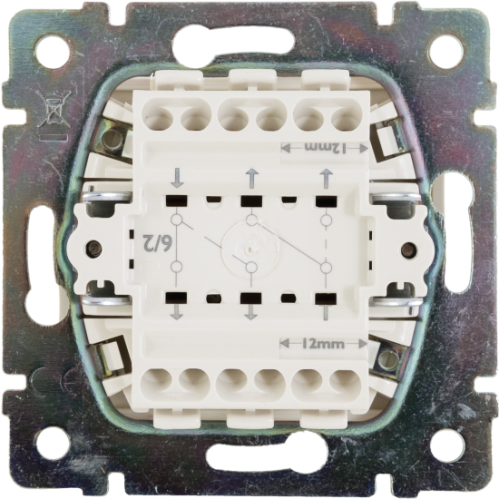 Переключатель двухклавишный - Legrand Valena - 10А 250В схема 6/2 безвинтовые зажимы - слоновая кость