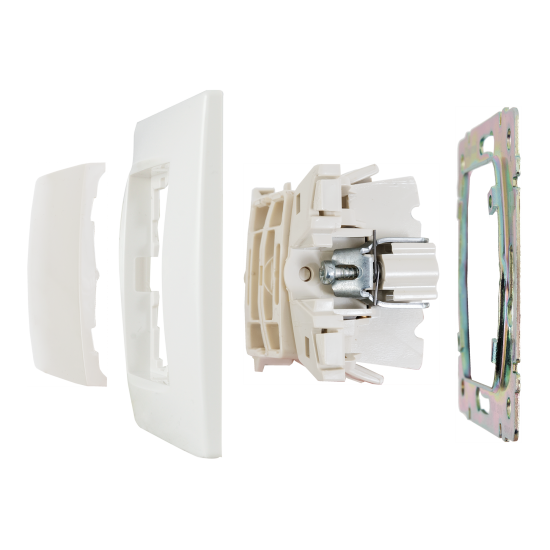 Переключатель двухклавишный - Legrand Valena - 10А 250В схема 6/2 безвинтовые зажимы - слоновая кость