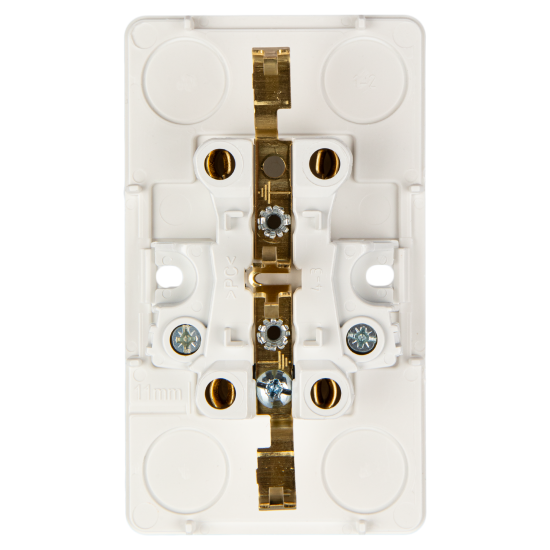 Розетка двойная накладная Systeme Electric Этюд с заземлением со шторками цвет белый