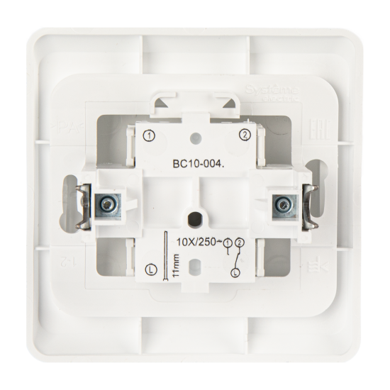 Переключатель встраиваемый Systeme Electric Этюд 1 клавиша, цвет белый
