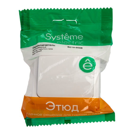 Переключатель встраиваемый Systeme Electric Этюд 1 клавиша, цвет белый