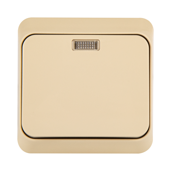 Выключатель накладной Systeme Electric Этюд 1 клавиша с подсветкой цвет кремовый