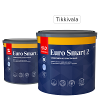 Краска для стен и потолков Tikkivala Euro Smart 2 глубокоматовая цвет белый база А 2.7 л