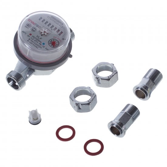 Счётчик для воды универсальный Valtec VLF-15U-I 1/2 DN15 110 мм со сгонами