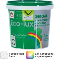 Эмаль акриловая Радуга полуматовая Эко-Люкс 113 прозрачная база С 0.9л