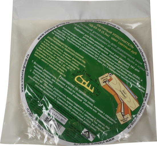 Уплотнитель оконный 5.5 м цвет светлый дуб