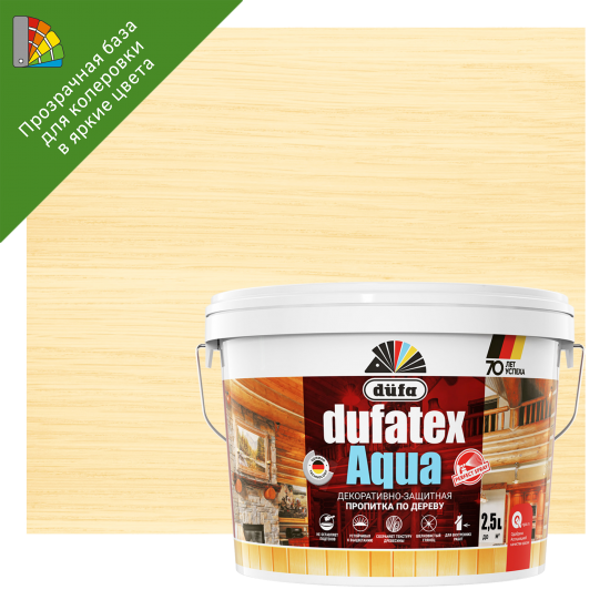 Пропитка для дерева водная прозрачная Dufatex aqua 2.5 л