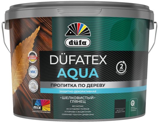 Пропитка для дерева водная цвета тик Dufatex aqua 2.5 л