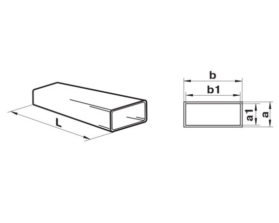 Воздуховод плоский Equation 60x204 мм 2 м