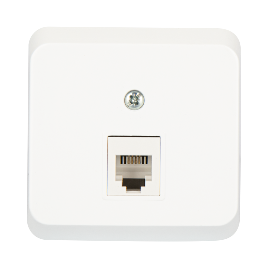 Телефонная розетка накладная Systeme Electric Этюд RJ11, цвет белый