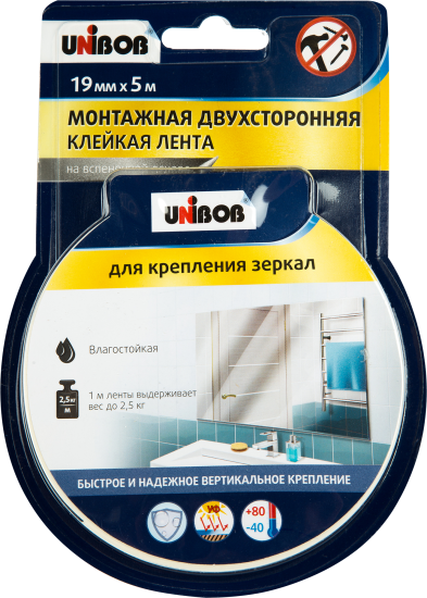 Лента для зеркал Unibob 19 мм х 5 м