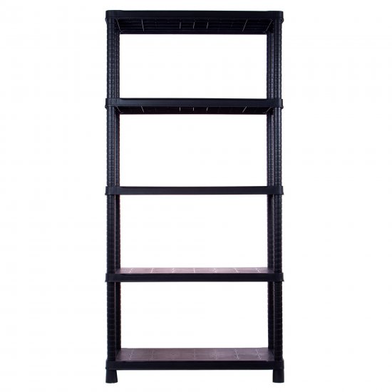 Стеллаж Optimus пластиковый 5 полок 187x90x40 см цвет чёрный нагрузка на полку 70 кг