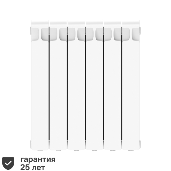 Радиатор секционный Rifar Monolit 500/100 6 секций боковое подключение биметалл белый