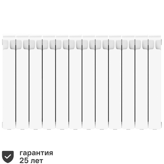 Радиатор секционный Rifar Monolit 500/100 12 секций боковое подключение биметалл белый