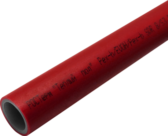 Труба из сшитого полиэтилена для теплого пола Ростерм PE-Xb EVOH 16x2.0 мм PN16 бухта 200 м красная