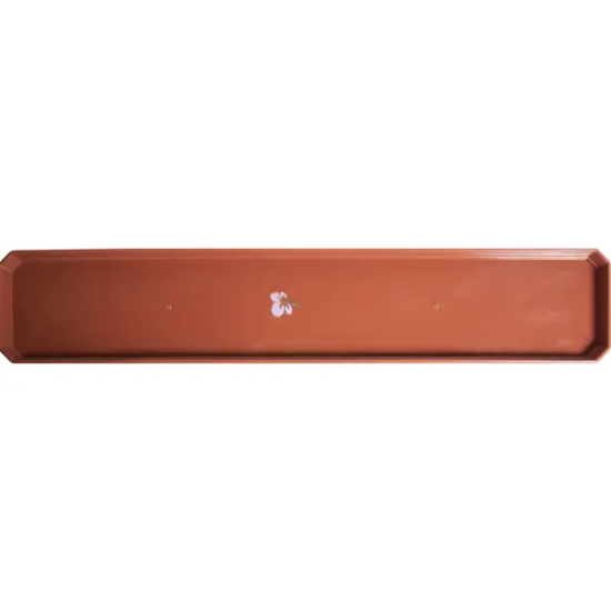 Поддон для балконного ящика 13.8x2.4x80 см пластик терракотовый