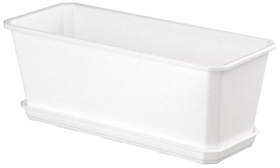 Поддон для балконного ящика Idi Land 13.8x2.4x40 см пластик мраморный