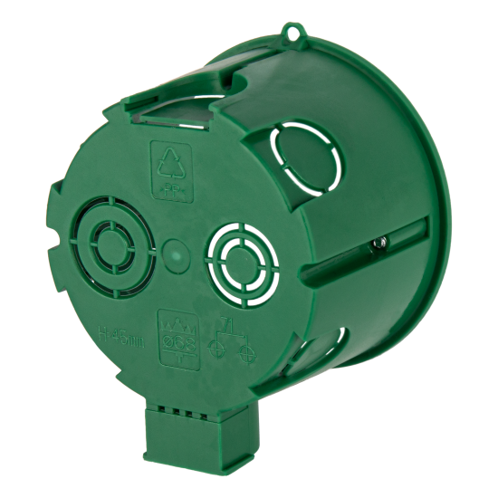 Подрозетник Systeme Electric под бетон 68x45 мм с саморезами IP30 цвет зеленый