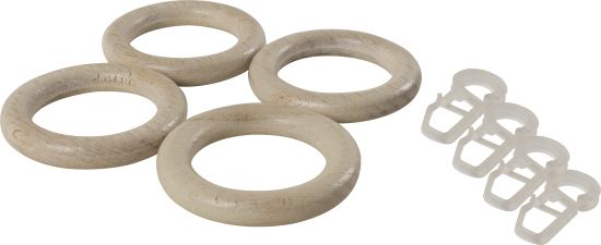 Кольцо с крючком D28 мм цвет белёный дуб