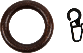 Кольцо с крючком D28 мм цвет венге