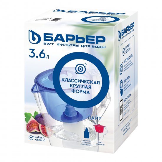Фильтр-кувшин для очистки воды Барьер Лайт 3.6 л, цвет красный